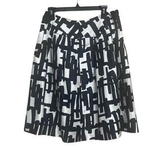 Kasper Skirt Size 8 Womens Black White Lined Regular Fit And Flare A Line Classy